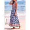 image:imagePRETTYGARDEN Summer Dresses for Women 2026 Casual Spaghetti Strap Beach Long Sundresses Boho Floral Smocked Maxi Flowy DressDark Blue