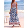 image:imagePRETTYGARDEN Summer Dresses for Women 2026 Casual Spaghetti Strap Beach Long Sundresses Boho Floral Smocked Maxi Flowy DressDark Blue
