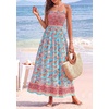 image:imagePRETTYGARDEN Summer Dresses for Women 2026 Casual Spaghetti Strap Beach Long Sundresses Boho Floral Smocked Maxi Flowy DressLight Blue