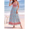 image:imagePRETTYGARDEN Summer Dresses for Women 2026 Casual Spaghetti Strap Beach Long Sundresses Boho Floral Smocked Maxi Flowy DressLight Blue
