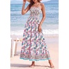 image:imagePRETTYGARDEN Summer Dresses for Women 2026 Casual Spaghetti Strap Beach Long Sundresses Boho Floral Smocked Maxi Flowy DressPink