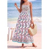 image:imagePRETTYGARDEN Summer Dresses for Women 2026 Casual Spaghetti Strap Beach Long Sundresses Boho Floral Smocked Maxi Flowy DressPink