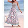 image:imagePRETTYGARDEN Summer Dresses for Women 2026 Casual Spaghetti Strap Beach Long Sundresses Boho Floral Smocked Maxi Flowy DressPink