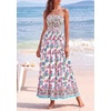 image:imagePRETTYGARDEN Summer Dresses for Women 2026 Casual Spaghetti Strap Beach Long Sundresses Boho Floral Smocked Maxi Flowy DressPink