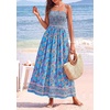 image:imagePRETTYGARDEN Summer Dresses for Women 2026 Casual Spaghetti Strap Beach Long Sundresses Boho Floral Smocked Maxi Flowy DressSky Blue