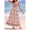 image:imagePRETTYGARDEN Summer Dresses for Women 2026 Casual Spaghetti Strap Beach Long Sundresses Boho Floral Smocked Maxi Flowy DressWhite