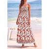 image:imagePRETTYGARDEN Summer Dresses for Women 2026 Casual Spaghetti Strap Beach Long Sundresses Boho Floral Smocked Maxi Flowy DressWhite