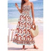 image:imagePRETTYGARDEN Summer Dresses for Women 2026 Casual Spaghetti Strap Beach Long Sundresses Boho Floral Smocked Maxi Flowy DressWhite