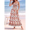 image:imagePRETTYGARDEN Summer Dresses for Women 2026 Casual Spaghetti Strap Beach Long Sundresses Boho Floral Smocked Maxi Flowy DressWhite