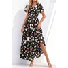 image:imagePRETTYGARDEN Women Summer Maxi Dresses 2026 Short Sleeve V Neck Button Floral Tiered Flowy Boho Sundress Beach OutfitsFloral Black Multicolored