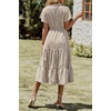 image:imagePRETTYGARDEN Floral Dress for Women 2026 Summer Casual Short Sleeve Maxi Dresses V Neck Tiered Flowy Boho Beach SundressApricot Leopard