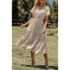 image:imagePRETTYGARDEN Floral Dress for Women 2026 Summer Casual Short Sleeve Maxi Dresses V Neck Tiered Flowy Boho Beach SundressApricot Leopard