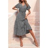 image:imagePRETTYGARDEN Floral Dress for Women 2026 Summer Casual Short Sleeve Maxi Dresses V Neck Tiered Flowy Boho Beach SundressBlack Floral