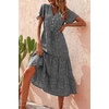 image:imagePRETTYGARDEN Floral Dress for Women 2026 Summer Casual Short Sleeve Maxi Dresses V Neck Tiered Flowy Boho Beach SundressBlack Floral
