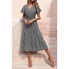 image:imagePRETTYGARDEN Floral Dress for Women 2026 Summer Casual Short Sleeve Maxi Dresses V Neck Tiered Flowy Boho Beach SundressBlack Floral