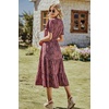 image:imagePRETTYGARDEN Floral Dress for Women 2026 Summer Casual Short Sleeve Maxi Dresses V Neck Tiered Flowy Boho Beach SundressBlack Red Floral