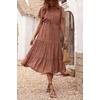 image:imagePRETTYGARDEN Floral Dress for Women 2026 Summer Casual Short Sleeve Maxi Dresses V Neck Tiered Flowy Boho Beach SundressBrick Red