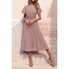 image:imagePRETTYGARDEN Floral Dress for Women 2026 Summer Casual Short Sleeve Maxi Dresses V Neck Tiered Flowy Boho Beach SundressBrick Red Floral