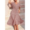 image:imagePRETTYGARDEN Floral Dress for Women 2026 Summer Casual Short Sleeve Maxi Dresses V Neck Tiered Flowy Boho Beach SundressBrick Red Floral