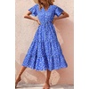 image:imagePRETTYGARDEN Floral Dress for Women 2026 Summer Casual Short Sleeve Maxi Dresses V Neck Tiered Flowy Boho Beach SundressDark Blue