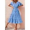image:imagePRETTYGARDEN Floral Dress for Women 2026 Summer Casual Short Sleeve Maxi Dresses V Neck Tiered Flowy Boho Beach SundressLight Blue Purple Floral