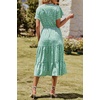 image:imagePRETTYGARDEN Floral Dress for Women 2026 Summer Casual Short Sleeve Maxi Dresses V Neck Tiered Flowy Boho Beach SundressLight Green