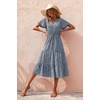 image:imagePRETTYGARDEN Floral Dress for Women 2026 Summer Casual Short Sleeve Maxi Dresses V Neck Tiered Flowy Boho Beach SundressNavy Floral