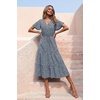 image:imagePRETTYGARDEN Floral Dress for Women 2026 Summer Casual Short Sleeve Maxi Dresses V Neck Tiered Flowy Boho Beach SundressNavy Floral