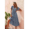 image:imagePRETTYGARDEN Floral Dress for Women 2026 Summer Casual Short Sleeve Maxi Dresses V Neck Tiered Flowy Boho Beach SundressNavy Floral