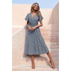 image:imagePRETTYGARDEN Floral Dress for Women 2026 Summer Casual Short Sleeve Maxi Dresses V Neck Tiered Flowy Boho Beach SundressNavy Floral