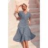image:imagePRETTYGARDEN Floral Dress for Women 2026 Summer Casual Short Sleeve Maxi Dresses V Neck Tiered Flowy Boho Beach SundressNavy Floral