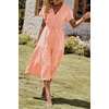 image:imagePRETTYGARDEN Floral Dress for Women 2026 Summer Casual Short Sleeve Maxi Dresses V Neck Tiered Flowy Boho Beach SundressOrange Yellow