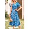 image:imagePRETTYGARDEN Floral Dress for Women 2026 Summer Casual Short Sleeve Maxi Dresses V Neck Tiered Flowy Boho Beach SundressPrint Blue