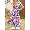 image:imagePRETTYGARDEN Floral Dress for Women 2026 Summer Casual Short Sleeve Maxi Dresses V Neck Tiered Flowy Boho Beach SundressPrint Multicolored