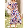 image:imagePRETTYGARDEN Floral Dress for Women 2026 Summer Casual Short Sleeve Maxi Dresses V Neck Tiered Flowy Boho Beach SundressPrint Multicolored