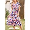 image:imagePRETTYGARDEN Floral Dress for Women 2026 Summer Casual Short Sleeve Maxi Dresses V Neck Tiered Flowy Boho Beach SundressPrint Multicolored