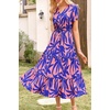 image:imagePRETTYGARDEN Floral Dress for Women 2026 Summer Casual Short Sleeve Maxi Dresses V Neck Tiered Flowy Boho Beach SundressPrint Pink Purple
