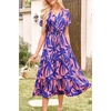 image:imagePRETTYGARDEN Floral Dress for Women 2026 Summer Casual Short Sleeve Maxi Dresses V Neck Tiered Flowy Boho Beach SundressPrint Pink Purple