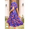 image:imagePRETTYGARDEN Floral Dress for Women 2026 Summer Casual Short Sleeve Maxi Dresses V Neck Tiered Flowy Boho Beach SundressPrint Pink Purple