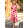 image:imagePRETTYGARDEN Floral Dress for Women 2026 Summer Casual Short Sleeve Maxi Dresses V Neck Tiered Flowy Boho Beach SundressRed Floral