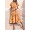 image:imagePRETTYGARDEN Floral Dress for Women 2026 Summer Casual Short Sleeve Maxi Dresses V Neck Tiered Flowy Boho Beach SundressWhite Yellow Floral