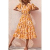 image:imagePRETTYGARDEN Floral Dress for Women 2026 Summer Casual Short Sleeve Maxi Dresses V Neck Tiered Flowy Boho Beach SundressWhite Yellow Floral