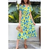 image:imagePRETTYGARDEN Floral Dress for Women 2026 Summer Casual Short Sleeve Maxi Dresses V Neck Tiered Flowy Boho Beach SundressYellow Blue Floral