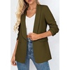image:imagePRETTYGARDEN Womens 2026 Spring Blazers Business Casual Outfits Open Front Ruched 34 Sleeve Lightweight Work Suits JacketsArmy Green