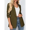 image:imagePRETTYGARDEN Womens 2026 Spring Blazers Business Casual Outfits Open Front Ruched 34 Sleeve Lightweight Work Suits JacketsArmy Green