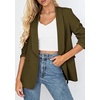 image:imagePRETTYGARDEN Womens 2026 Spring Blazers Business Casual Outfits Open Front Ruched 34 Sleeve Lightweight Work Suits JacketsArmy Green
