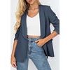 image:imagePRETTYGARDEN Womens 2026 Spring Blazers Business Casual Outfits Open Front Ruched 34 Sleeve Lightweight Work Suits JacketsDusty Blue