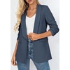 image:imagePRETTYGARDEN Womens 2026 Spring Blazers Business Casual Outfits Open Front Ruched 34 Sleeve Lightweight Work Suits JacketsDusty Blue