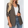 image:imagePRETTYGARDEN Womens 2026 Spring Blazers Business Casual Outfits Open Front Ruched 34 Sleeve Lightweight Work Suits JacketsGrey