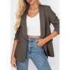image:imagePRETTYGARDEN Womens 2026 Spring Blazers Business Casual Outfits Open Front Ruched 34 Sleeve Lightweight Work Suits JacketsGrey
